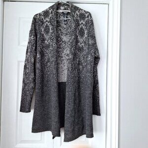 Olsen Europe Speckled Charcoal Gray Knit Cardigan
